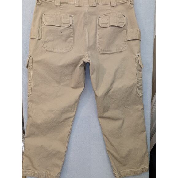 Duluth Trading Co Flex Fire Hose Cargo Pants Men's 40x30 Relaxed Fit Tan Work - Picture 9 of 14